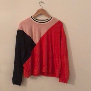 Splendid x margarita color block terry sweater
